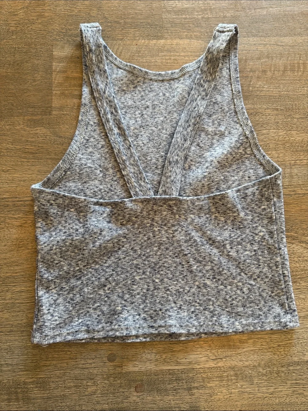 TopShop Heather Gray Ribbed Tank Top | Size 8 - Picture 3 of 5